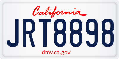 CA license plate JRT8898