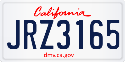 CA license plate JRZ3165