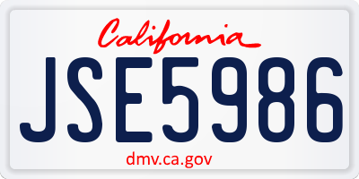 CA license plate JSE5986