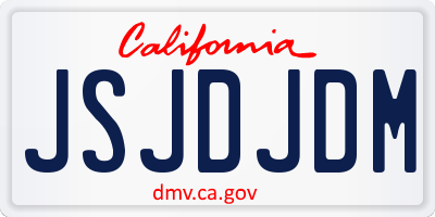 CA license plate JSJDJDM