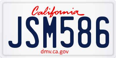 CA license plate JSM586