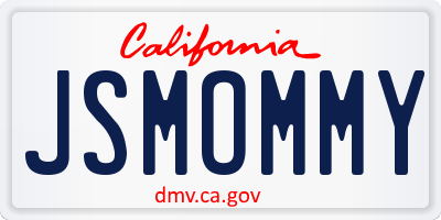 CA license plate JSMOMMY