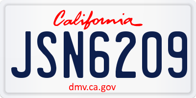 CA license plate JSN6209