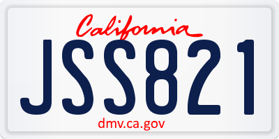 CA license plate JSS821