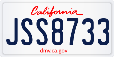 CA license plate JSS8733