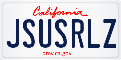 CA license plate JSUSRLZ