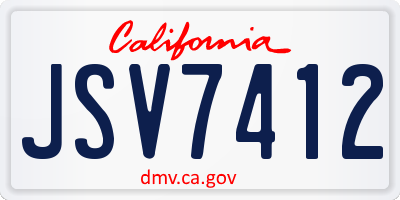 CA license plate JSV7412