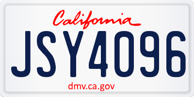 CA license plate JSY4096