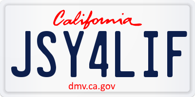 CA license plate JSY4LIF