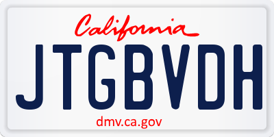 CA license plate JTGBVDH