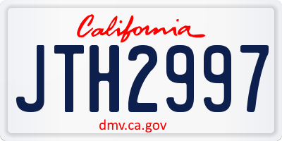 CA license plate JTH2997