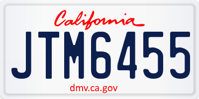 CA license plate JTM6455