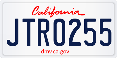 CA license plate JTR0255