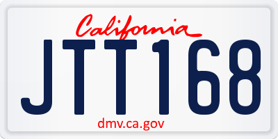 CA license plate JTT168