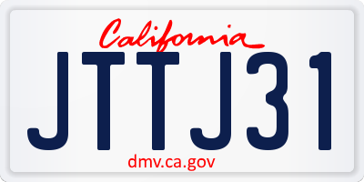 CA license plate JTTJ31