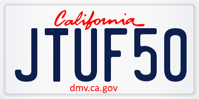 CA license plate JTUF50