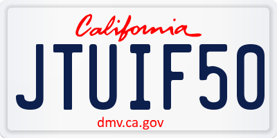 CA license plate JTUIF50