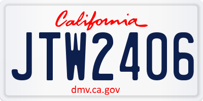 CA license plate JTW2406