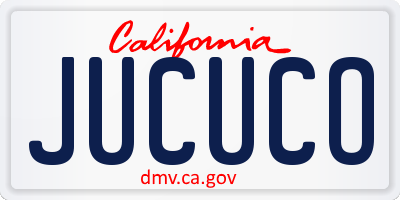 CA license plate JUCUCO