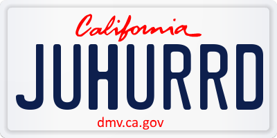 CA license plate JUHURRD