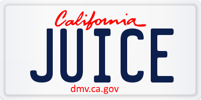 CA license plate JUICE