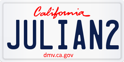 CA license plate JULIAN2