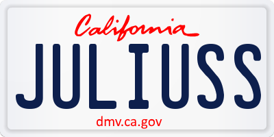 CA license plate JULIUSS