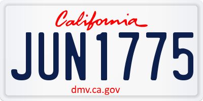 CA license plate JUN1775