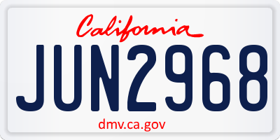 CA license plate JUN2968