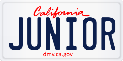 CA license plate JUNIOR