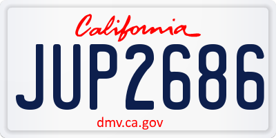 CA license plate JUP2686