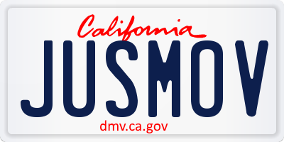 CA license plate JUSMOV