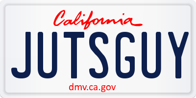 CA license plate JUTSGUY