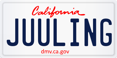 CA license plate JUULING