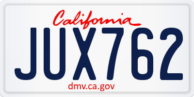 CA license plate JUX762