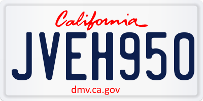 CA license plate JVEH950