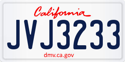 CA license plate JVJ3233