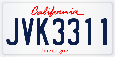 CA license plate JVK3311