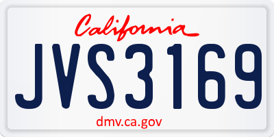 CA license plate JVS3169