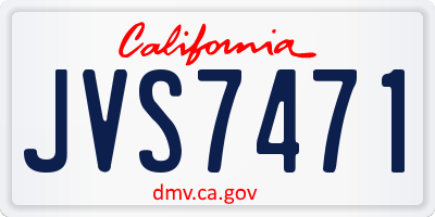 CA license plate JVS7471