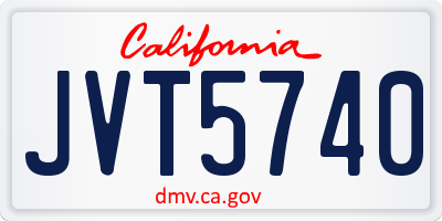 CA license plate JVT5740