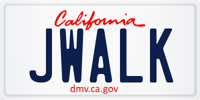 CA license plate JWALK