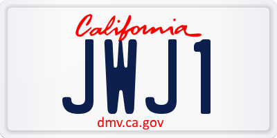 CA license plate JWJ1