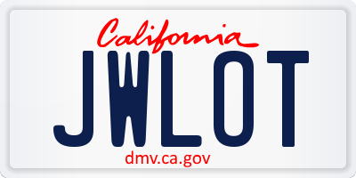 CA license plate JWLOT