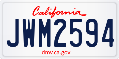 CA license plate JWM2594