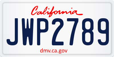 CA license plate JWP2789