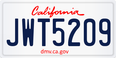 CA license plate JWT5209