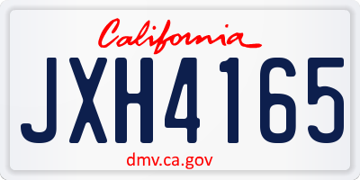 CA license plate JXH4165