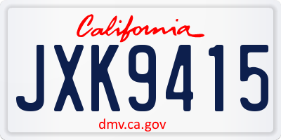 CA license plate JXK9415