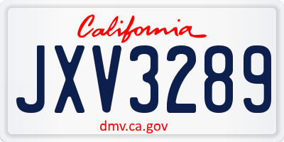 CA license plate JXV3289